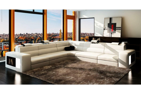 L-Form Modern Corner Sofa Couch Upholstered Leather Design Sofa Set