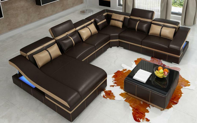 Luxury Corner U-Shaped Sofa Living Landscape Sofa Couch Upholstery Set Modern Sofas New