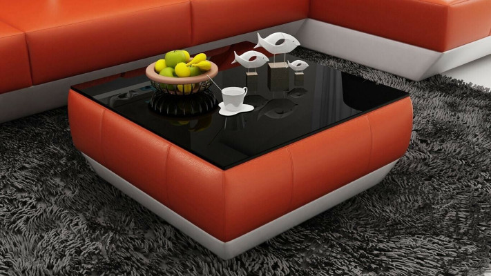 Modern sofa corner set L-shaped upholstered seating corner couch + stool