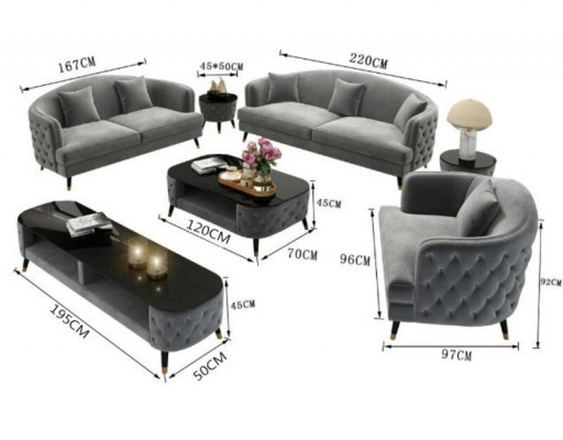 Luxury Sofa Suite Couch Upholstery Set Seat Sofa Suites 321 Seat 3-piece.
