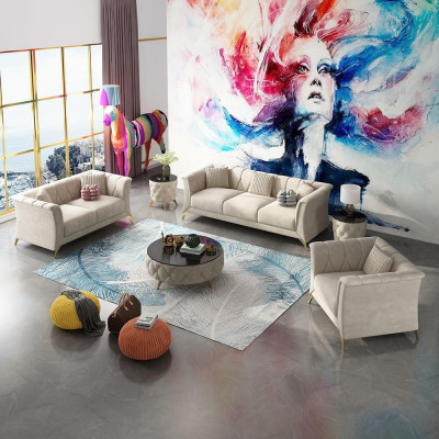 Designer sofa set 3+2+1 seater fabric couches upholstery suite sofas couch