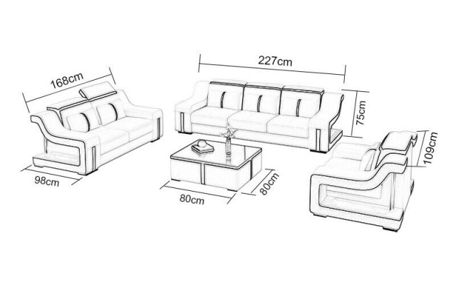 Modern sofa set couch sofa set group 3+2+1 seat leather sofa