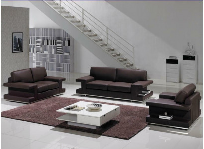 Leather sofa living landscape 3+2+1 seat suite design couch modern sofa