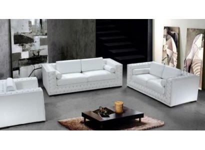 Sofa set 3+1+1 seater set design sofas upholstered couches leather Chesterfield