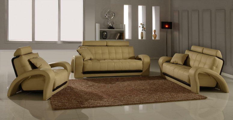 Leather sofa couch living area 3+1+1 seater suite sofa set