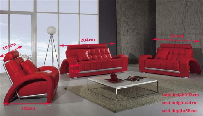 Leather sofa couch living area 3+1+1 seater suite sofa set