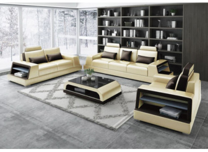 Modern sofa set couch sofa group suites 3+1+1 seater leather sofa