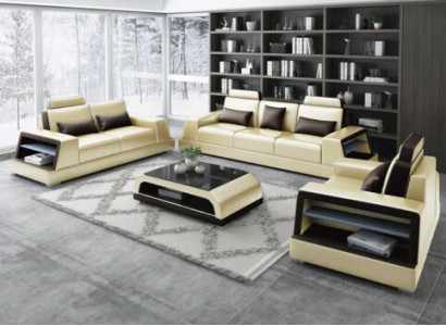 Modern sofa set couch sofa group suites 3+1+1 seater leather sofa