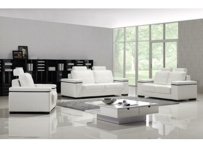 Sofa set 3+2+1 seater design sofas upholstered leather relax couches