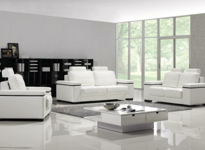 Sofa set 3+2+1 seater design sofas upholstered leather relax couches