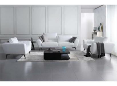 Leather Suite Complete Set - Noble Designer Sofas Living Room Seating Furniture