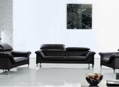 Leather sofa couch living landscape 3+1+1 seater suite modern design sofa
