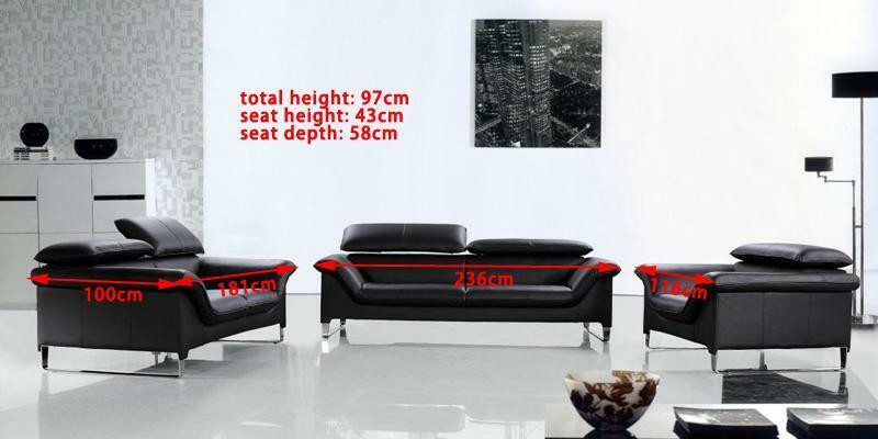 Leather sofa couch living landscape 3+1+1 seater suite modern design sofa