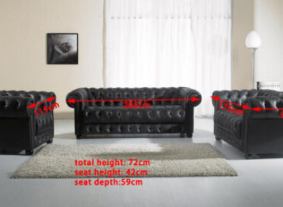 Chesterfield Couches Sofas Upholstery Leather 321 Seater Sofa Set Sets