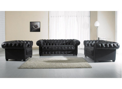 Chesterfield Sofa Set 311 Seater Design Couch Upholstered Sofa Suite Set