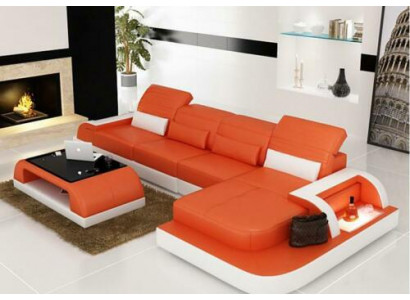 Sectional corner sofa leather sofa corner couch sofa with shelf upholstery led