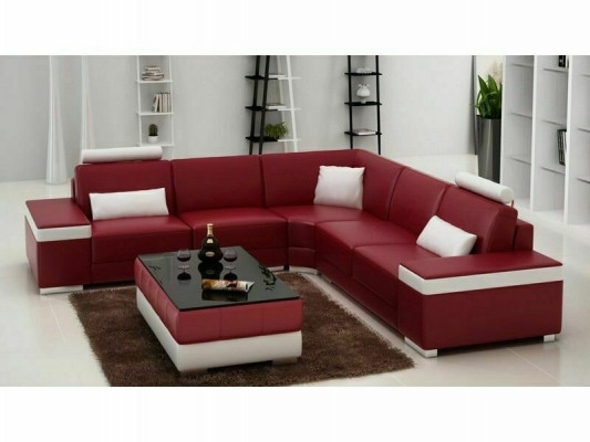 L-shape leather sofa cushion seat couch set corner sofa couch