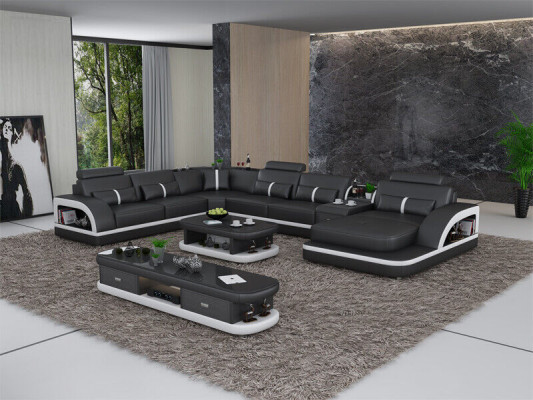 Leather sofa corner sofa set upholstery U-shape couch sofa design corner suite