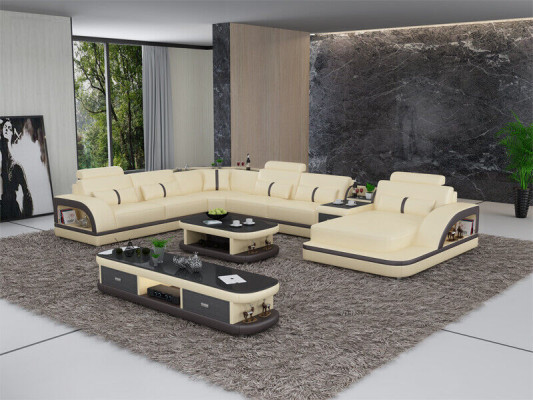 Leather sofa corner sofa set upholstery U-shape couch sofa design corner suite