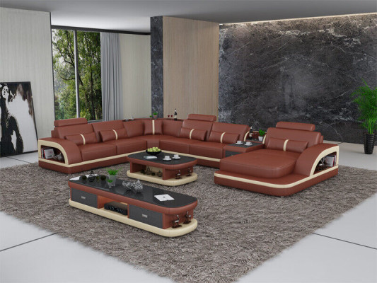 Leather sofa corner sofa set upholstery U-shape couch sofa design corner suite
