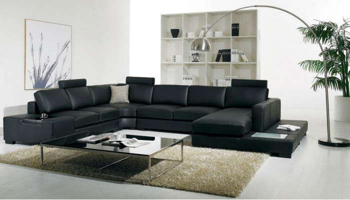 Leather sofa designer sofa U-shaped living landscape couch decor upholstery corner sofa