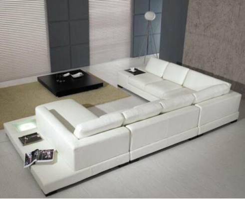 Leather sofa designer sofa U-shaped living landscape couch decor upholstery corner sofa