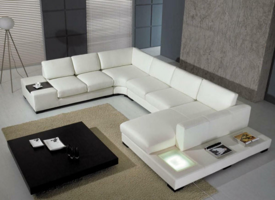 Leather sofa designer sofa U-shaped living landscape couch decor upholstery corner sofa