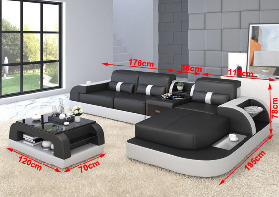 Corner sofa L shape living landscape sofa couch upholstered corner suite leather