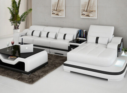 Corner sofa fabric L-shape bed function couch design upholstery textile leather corner