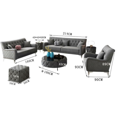 Sofa Couch Velvet Upholstery Seat 321 Seater Design Couches Sofas Fabric New