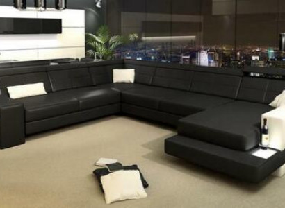 Designer suite corner suite living landscape U-shape couch corner sofa upholstery