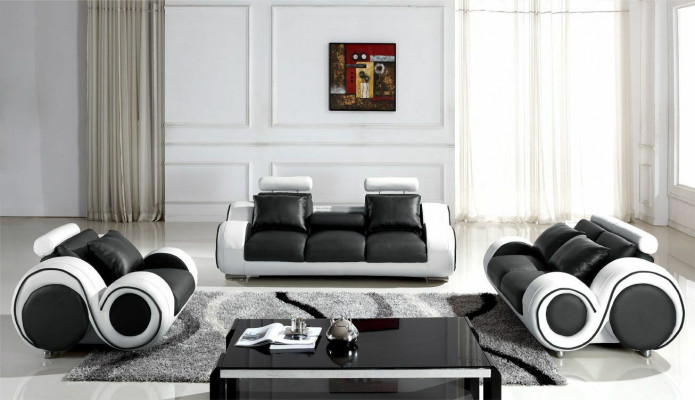 Upholstered Seat Couch 3-Seater Suite Sofa Sofas Couches Leather Three-Seater