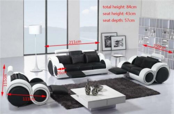 Upholstered Seat Couch 3-Seater Suite Sofa Sofas Couches Leather Three-Seater