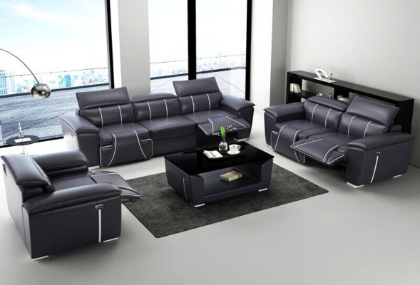 Classic 3-seater designer sofa upholstery sofas couches leather fabric textile new