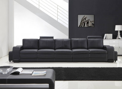 Design upholstery luxury seating sofa couch leather textile sofa 5-seater five-seater xlmoebel