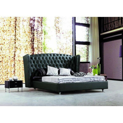 Luxury designer bed Chesterfield leather bed upholstered bed bedroom marriage