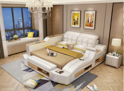 Function bed double bed leather bed beds leather upholstery bedroom marriage