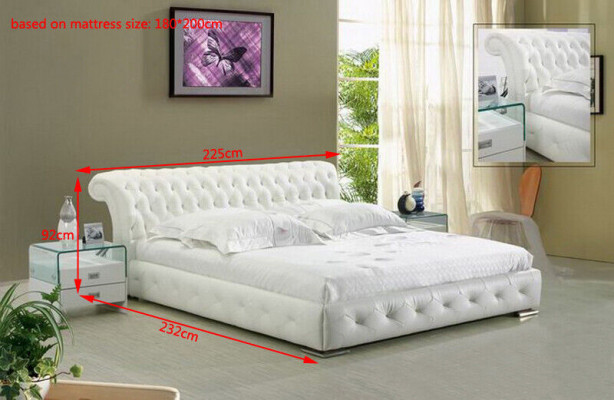 Leather bed upholstery design luxury double hotel bedroom beds