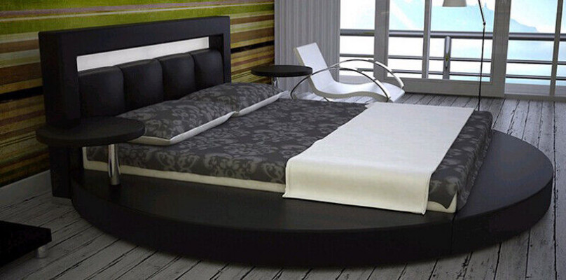 Round bed round design beds leather hotel double frame luxury sleep
