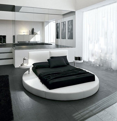 Round bed round design beds leather double hotel frame luxury sleep