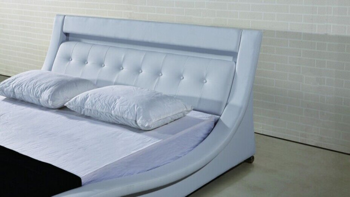 Leather bed upholstered bed bed beds leather leather upholstery double with lighting