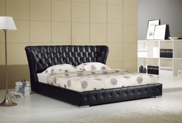 Designer Chesterfield Leather Bed Hotel Double Luxury Sleeping Room