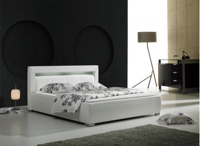 Leather bed upholstery design luxury double hotel bedroom matrimonial beds