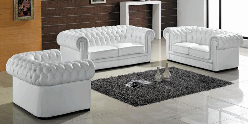 Chesterfield Couches Sofas Upholstery Leather 3-2 Seater Sofa Set Sets