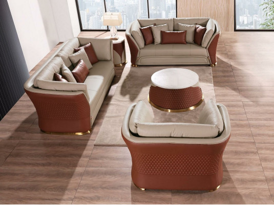 Couches Sofas Upholstery Leather Set of 3 and 2-Seater Sofa Suites Designer Furniture