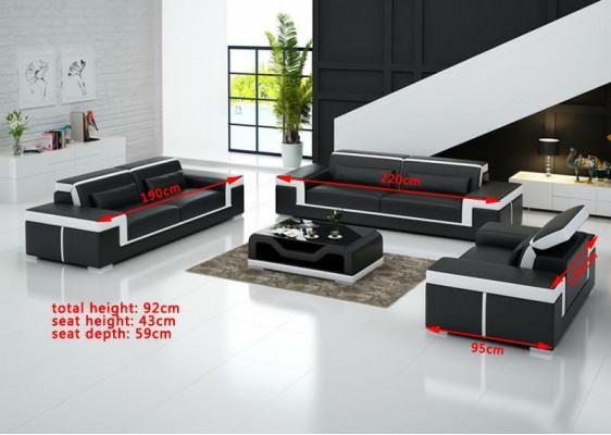 Sofa 2-seater upholstery designer couches sofas suite NEW leather sofa