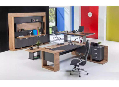 Desk Office Furniture Corner Desk Coffee Table Filing Cabinet 3-piece Set