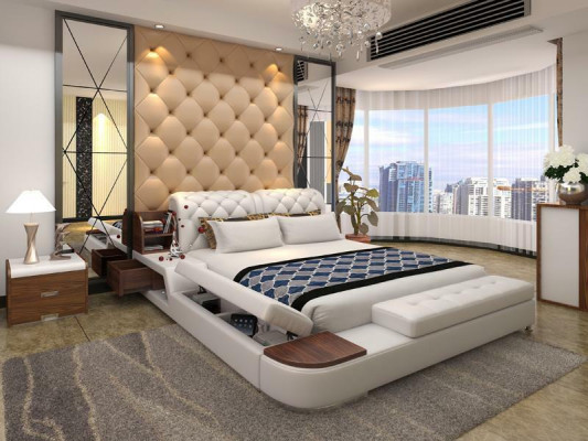 Multifunction Bed Design Upholstered Double Bed Chesterfield Luxury