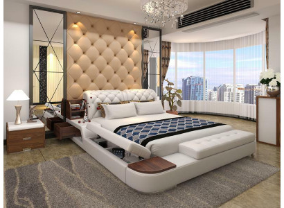 Multifunction Bed Design Upholstered Double Bed Chesterfield Luxury