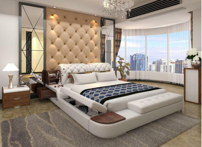 Multifunction Bed Design Upholstered Double Bed Chesterfield Luxury
